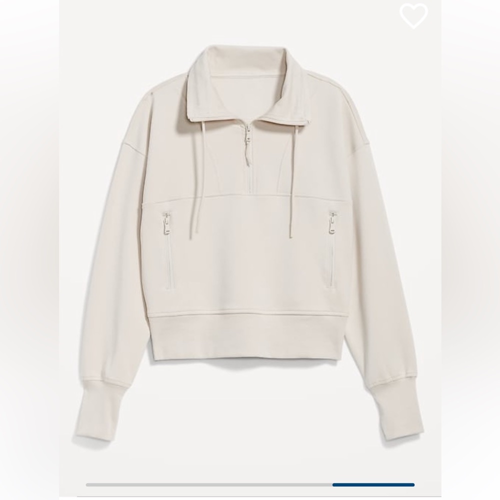 Old Navy Cream Dynamic Fleece Half Zip Size 2x